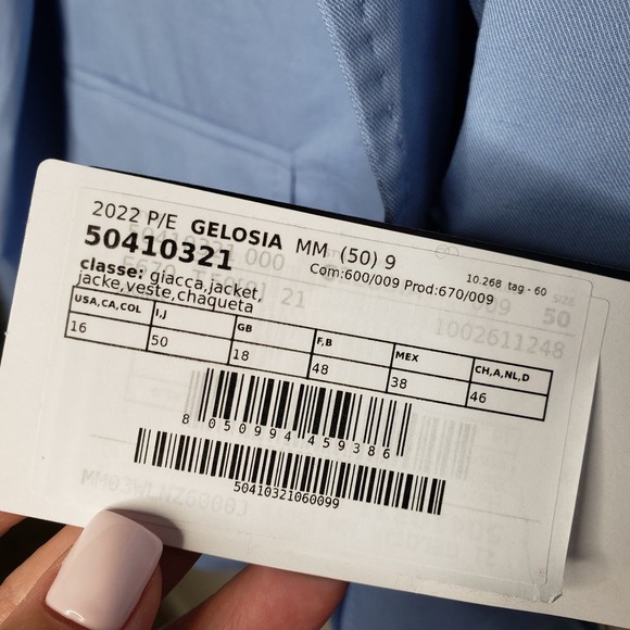 Max Mara NEW Azzurro Cotton Twill Blazer Ladies size 16 - Picture 5 of 13